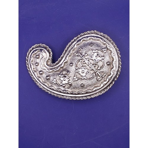 Silvertone Paisley Belt Buckle