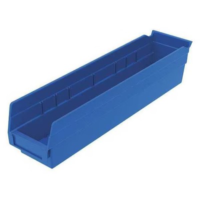 Akro-Mils 30128Blue Shelf Storage Bin, Plastic, Blue, 4 In H, 4 1/8 In W, 17