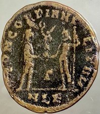 Ancient Roman Coin 284AD-305AD Emperor Diocletian Concordia Militum Genuine Nice