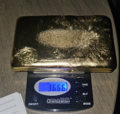 36.6 oz Hand Poured ''Nordic Gold'' Ingot for Casting, Machining, Jewelry Making
