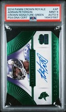 2014 Panini Crown Royale Crown Signatures Adrian Peterson Auto Green /5 PSA 9
