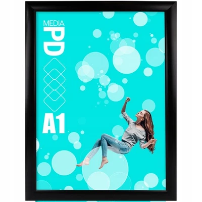 PD MEDIA Klapprahmen A1 Schwarz Aluminium – OWZ Rahmen für Menü, Werbung, Plakat