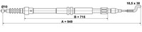 ATE Handbremsseil Hinten (24.3727-0157.2) FüR VW Transporter T4 |