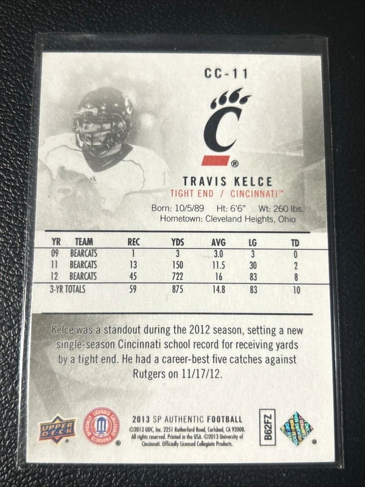 2013 SP Authentic - Canvas Collection Travis Kelce #CC-11 (RC) - Image 2 of 2