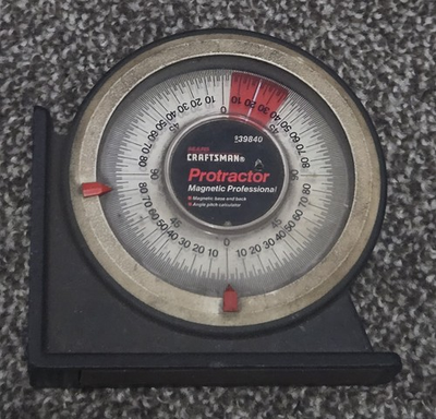 #ad Craftsman Protractor #39840 Magnetic Base And Back Angle Pitch Calculator Pre ow $7.00