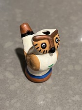 Native American Style Owl Pottery Whistle Pendant Figurine Hand Painted 3” Used