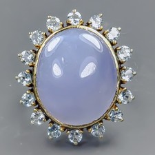 Jewellery 34ct Natural Chalcedony Ring 925 Sterling Silver Size 7.5 /R431755