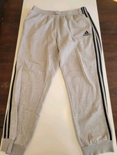 XL adidas Essentials Men's French Terry Tapered-Cuff 3-Stripes Pants GK8824