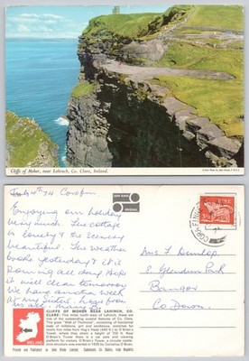 c42023 Cliffs of Moher Lahinch Co Clare Irland John Hinde Postkarte 1974 Briefmarke