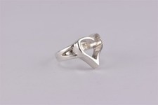 Sterling Silver 16mm Raised Swirled Offset Heart Band Ring 925 Sz: 6