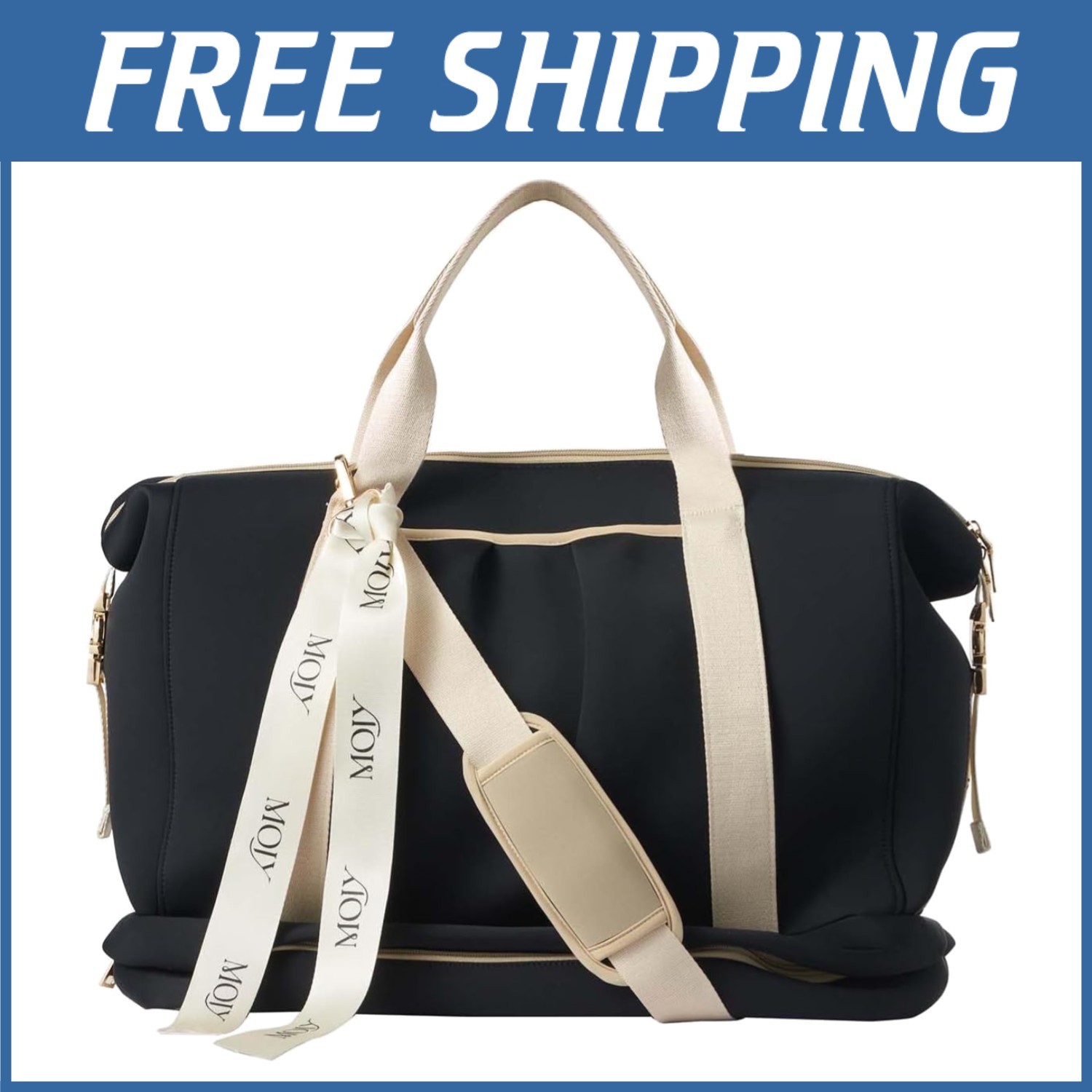 Elegante bolsa de viaje para mujer con compartimento para zapatos