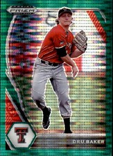 2021 Panini Prizm Draft Picks #PDP130 Dru Baker Green Pulsar Prizm
