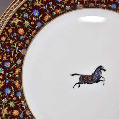HERMES Cheval d'Orient Dinner Plate Dish Tableware 2 set Animal