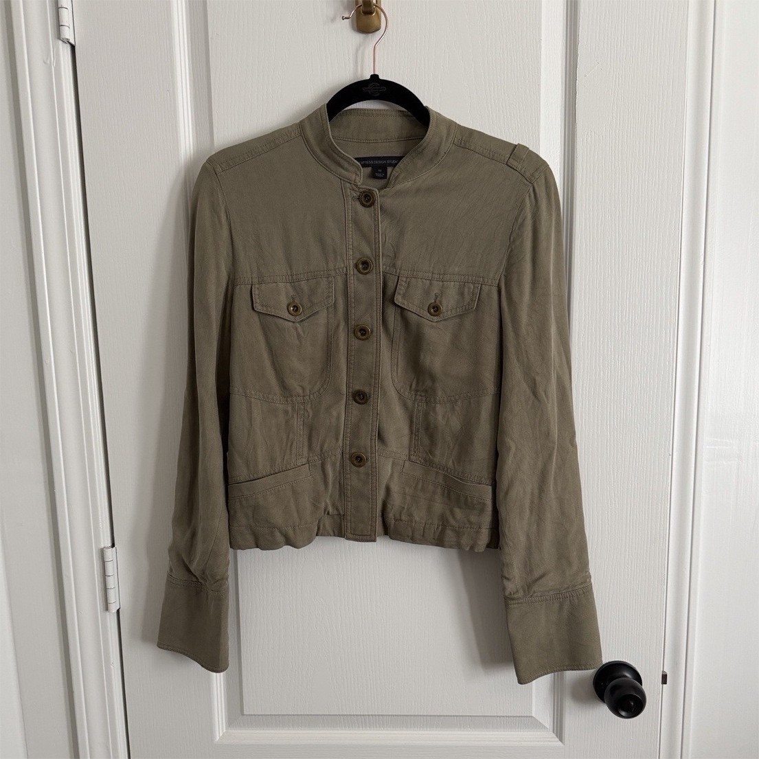 Express Design Studio Beige Button Pocket Jacket … - image 1