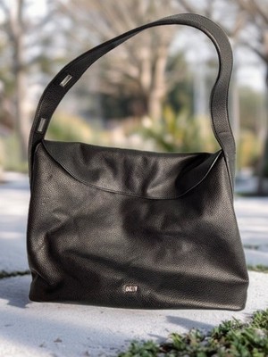 DKNY Tania Hobo Shoulder Bag Black With Silver Adjustable Strap