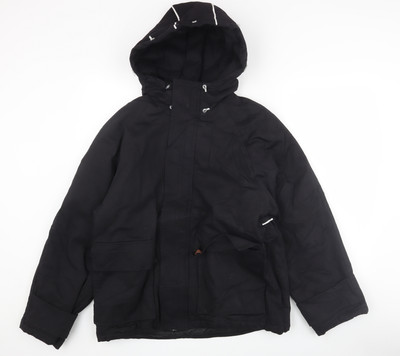 Lee Cooper Parka Jacke Herren schwarz mit Kapuze Größe S