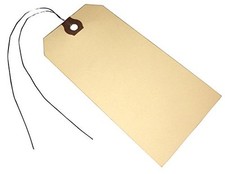 Blank Shipping Tags with Wire,100 Pieces 4 3/4-in x 2 3/8-in, Manila Wired