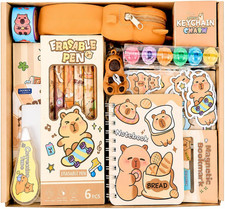 Capybara School Supplies for Kids,30Pcs Cute Stationary Set for Girls Kawaii G