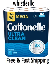  Ultra Clean Toilet Paper, Strong Toilet Tissue, 24 Mega Rolls