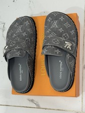 Louis Vuitton grey denim monogram mules In Men?s Uk Size 9