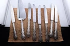 7 Georgian Rose Reed & Barton Sterling Silver Knives 9 " + Big Knife