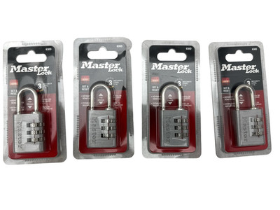 Master Lock Combination Padlock Resettable three-dial 630D Lot of 4 New