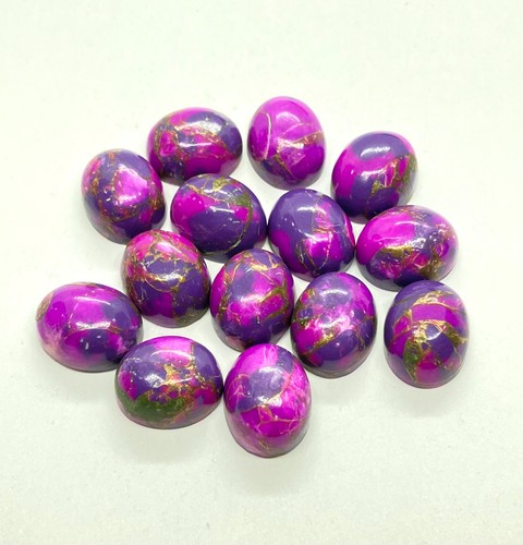 Oval Flat Back Purple Copper Turquoise AAA Loose Gemstone For Assorted Jewelry - Picture 6 of 24
