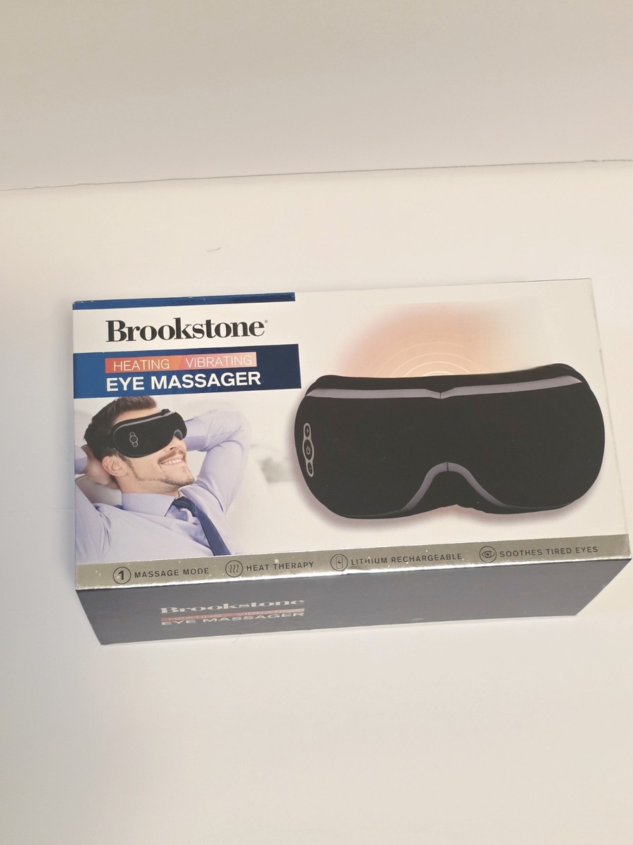 brookstone heated vibrating eye massager Brookstone Heated Vibrating Rechargeable Electric Eye Massager Black  Foldable