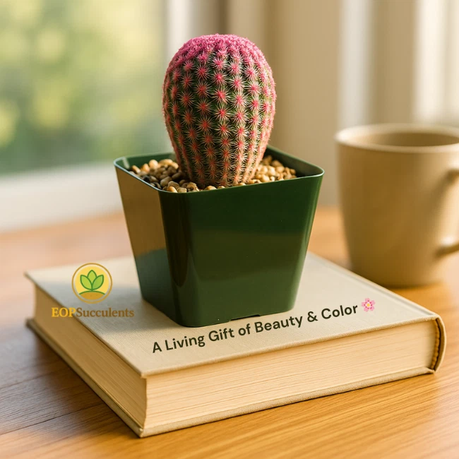 Rare Rainbow Cactus – 2" Echinocereus rubispinus, 3.5” Pot Live Succulent Plant - Image 3 of 4