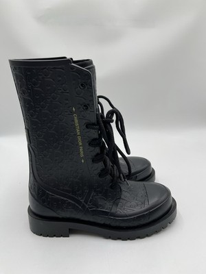 Women s Christian Dior Oblique rubber Diorcamp Rubber boots in black Size 35