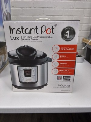 Instant Pot LUX 6 in 1 Multi Use Programmable 6 Qt Pressure Cooker New- Open Box