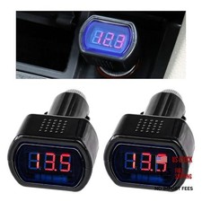 2 Pcs Car Led Cigarette Lighter Voltmeter Dc 12v 24v Led Digital Cigarette 2 Pcs Car Led Cigarette Lighter Voltmeter Dc 12v 24v Led Digital Cigarette