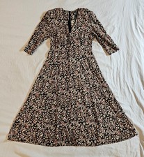 VINTAGE 90s Jamie Brooke Floral Maxi Dress Size L Buttons PRAIRIE COTTAGECORE