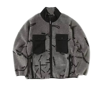 And Wander Men s XXL (2XL) 46 Map Key Fleece Jacket x Dajiro Ohara - New