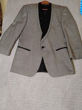 Men's Oscar De La Renta Vintage Formal Wear Brown Houndstooth Jacket 40R