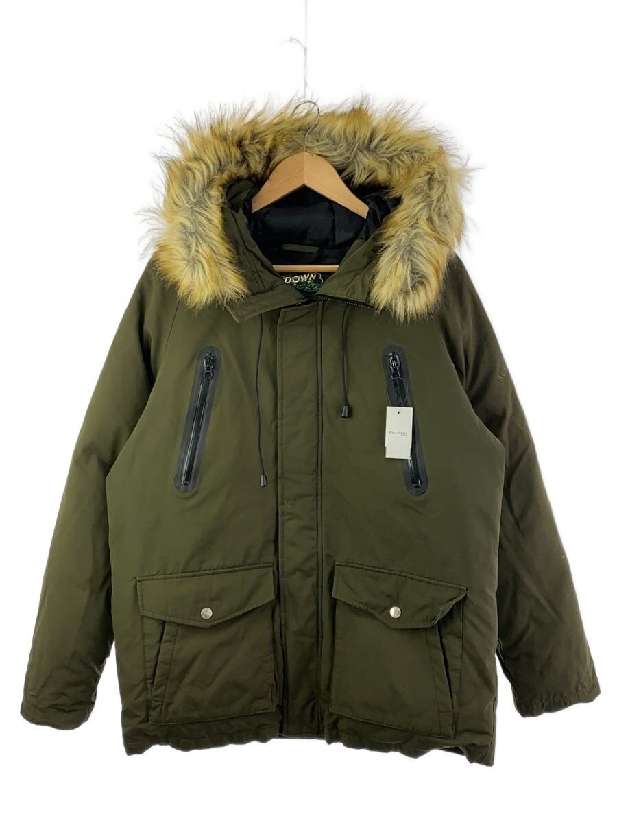 Schott Waterproof Zip Down Jacket L Polyester GRN… - image 1