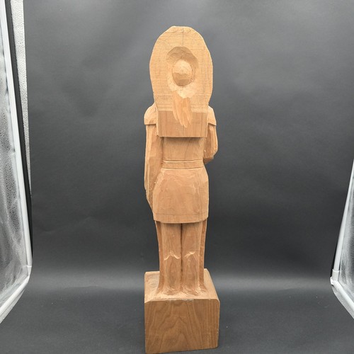 Carved Wood American Indian Chief Sculpture Figurine Handmade 23" - Picture 10 of 20