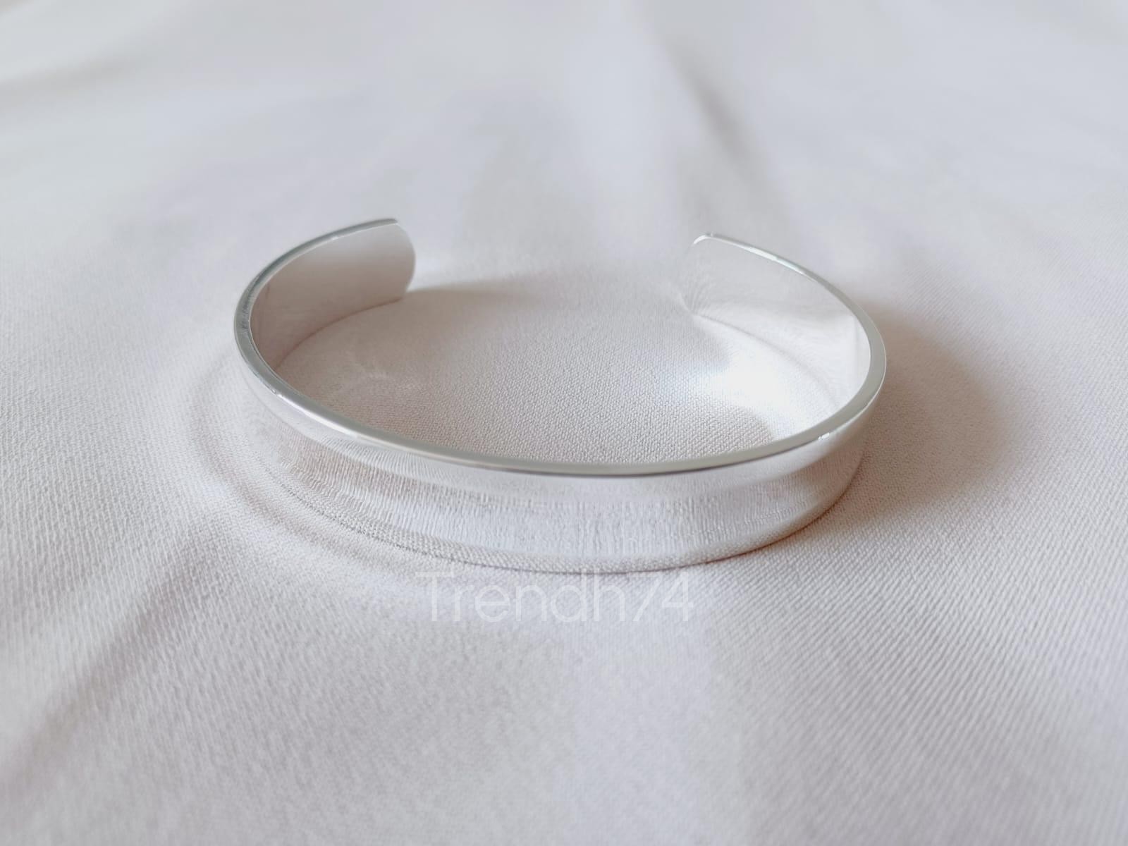 Men's Solid 925 Sterling Silver Bangle Plain Cuff Silver Bangle Gift For Him