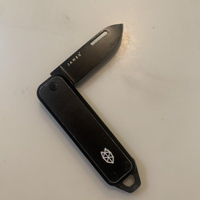 The James Brand The Elko Black Pocket Knife Plain Edge - From TSA