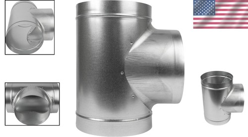 Durable 8-Inch T-Shape Ducting Splitter - Customizable 3-Way Ventilation Fitting - Picture 2 of 9