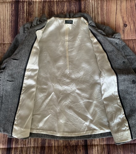 Giacca blazer donna J.Crew manica lunga orlo volant foderato grigio 80% lana tg:8 - Foto 5 di 10