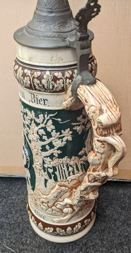 Matthias Girmscheid 2.0 L Pottery Stein "Germans and Romans" No. 945 - Picture 9 of 11