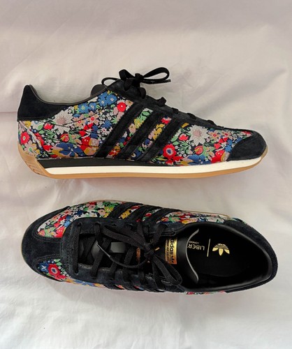 Adidas Originals Country OG x Liberty London in nero e motivo floreale UK 5,5 - Foto 4 di 16