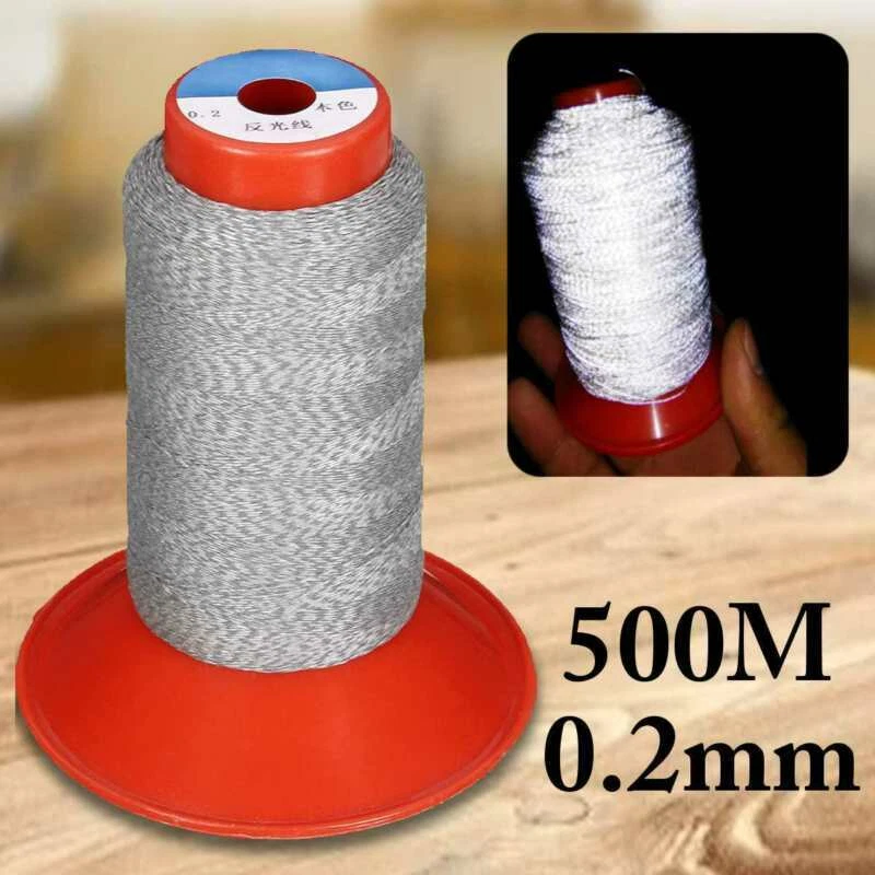 500M Reflective Sewing Thread Embroidery Machine Hand Clothing Cap DIY Handcraft - Image 3 of 4