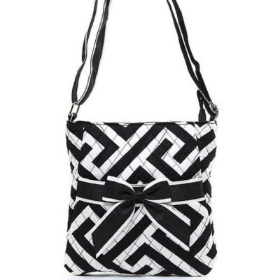 Cotton Chevron Messenger Bag with Adjustable Shoulder Strap Ladies, Teens, Kids