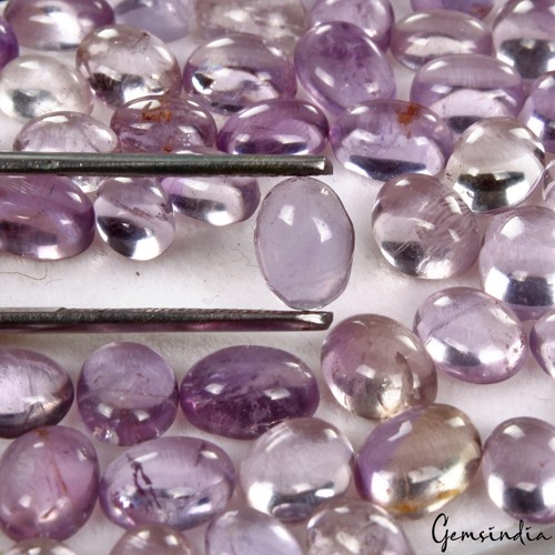 68,30 quilates/59 piezas natural sin tratar amatista púrpura cabina ovalada gema suelta para joyería - Imagen 7 de 9
