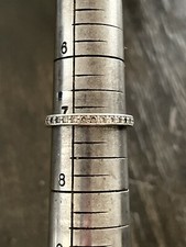 Womens .925 Sterling Silver Ring Rhinestones Sz 7