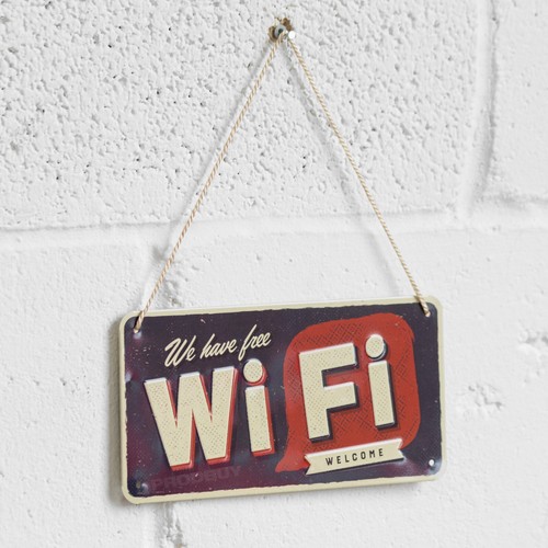 Tenemos WiFi Gratuito Colgante 20 cm Letrero de Pared Arte Bienvenida Placa Retro Decoración del Hogar - Imagen 3 de 4