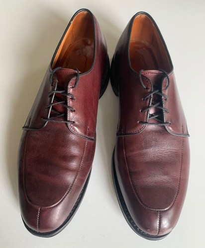 ALLEN EDMONDS Shoes Mens 10 D KENNETT Ox Blood Leather Lace Up Derby Split Toe - Picture 2 of 6