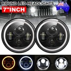 Pair 7inch LED Headlights Projector Hi/Lo Beam DRL Light For Jeep Wrangler JK GQ
